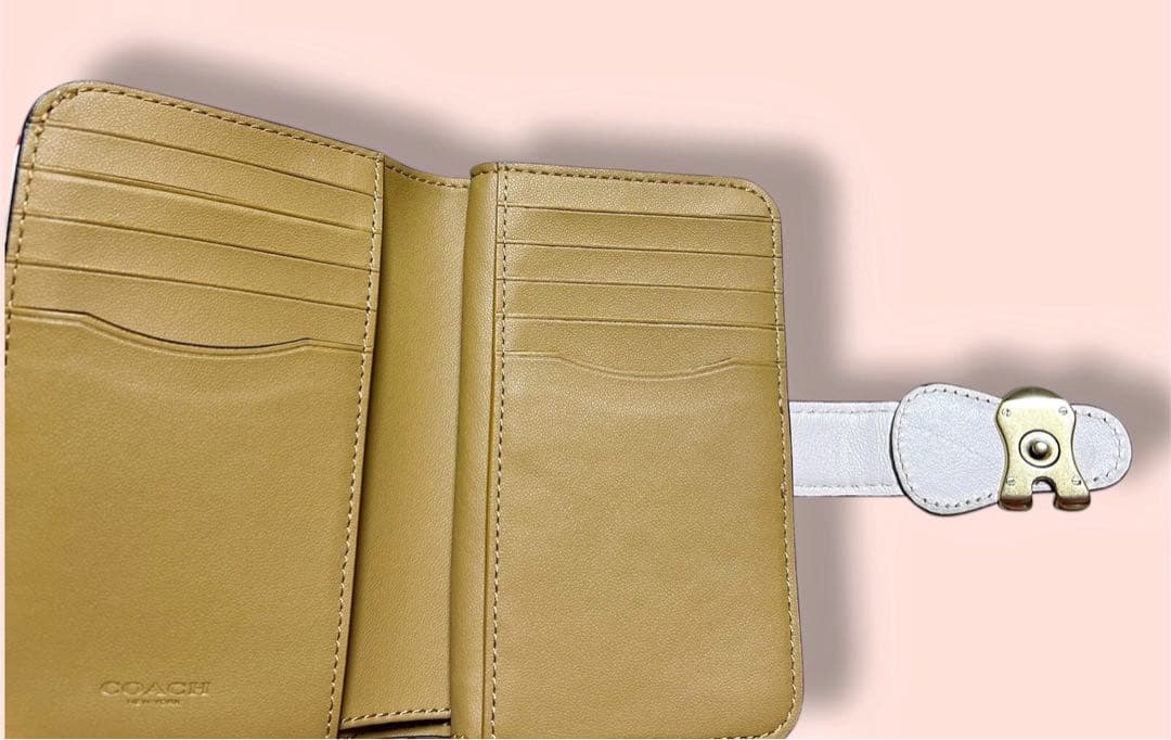 Coach チェリー柄 二つ折り財布　中古品