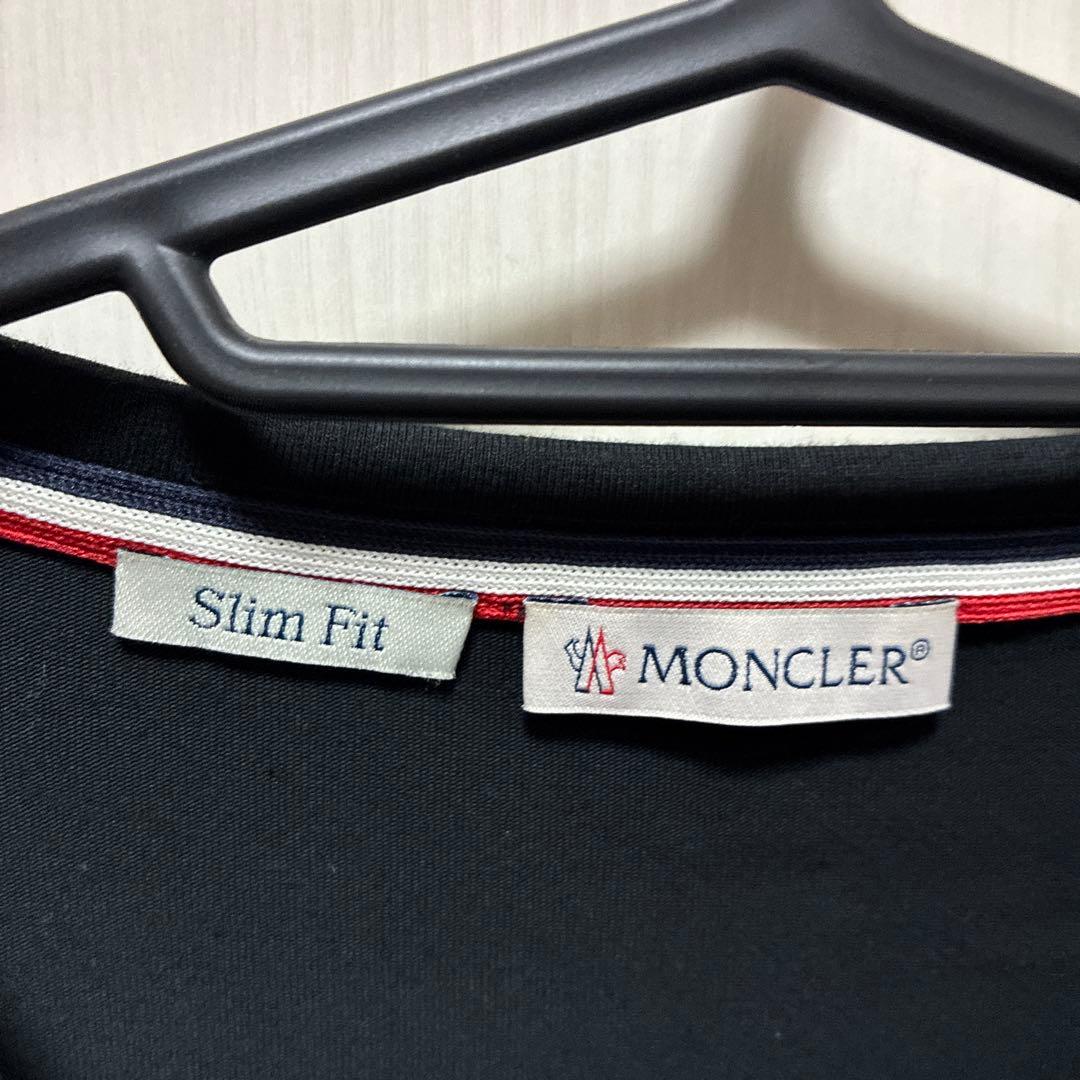 【美品】MONCLER ブラック スリムフィット Tシャツ