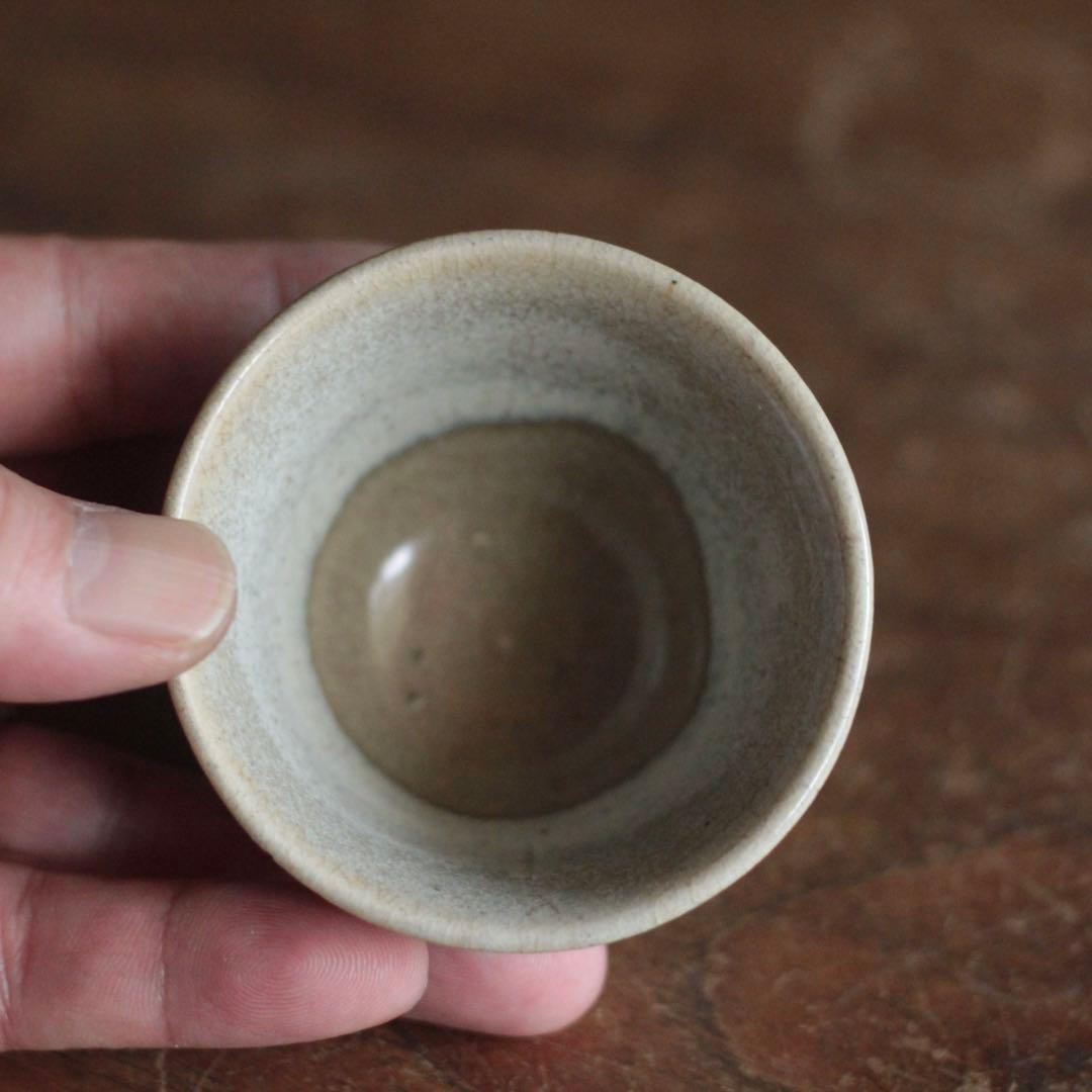藁灰釉 盃 煎茶碗 古道具 アンティーク 酒器 ぐい呑み