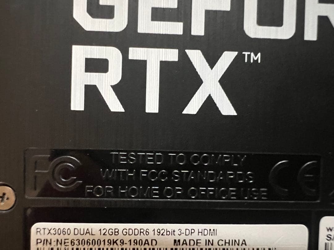 グラフィックボード・グラボ・ビデオカード Palit GeForce RTX3060 12GB DUAL