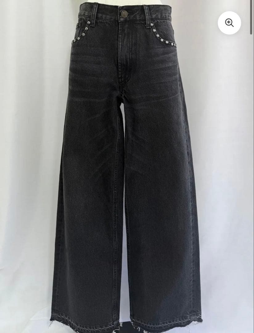 DIANTE RIVET DESIGN LOOSE DENIM ブラック
