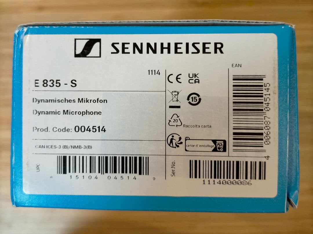 【未使用】ゼンハイザ― e 835S ダイナミックマイク