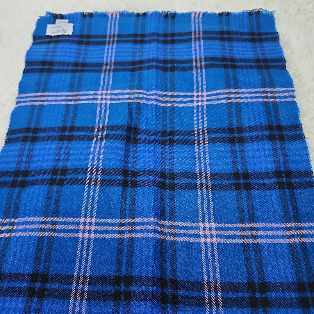 【美品】Johnstons of Elgin ウールチェックマフラー　ストール