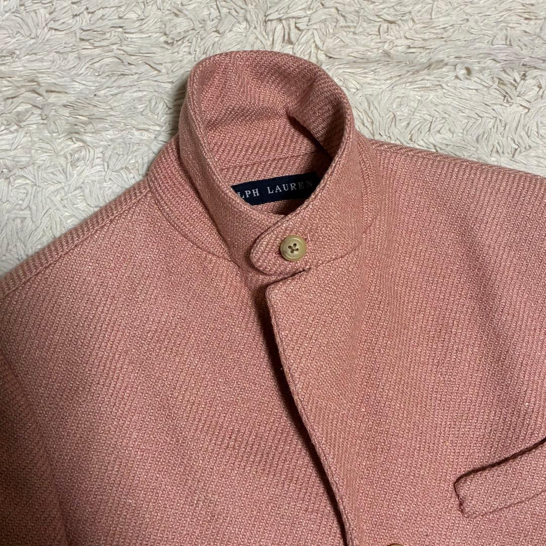 Ralph Lauren 11 L 絹 シルク ピンク ツイード ジャケット