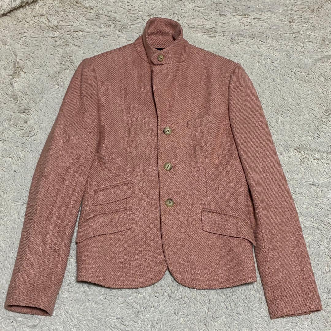Ralph Lauren 11 L 絹 シルク ピンク ツイード ジャケット