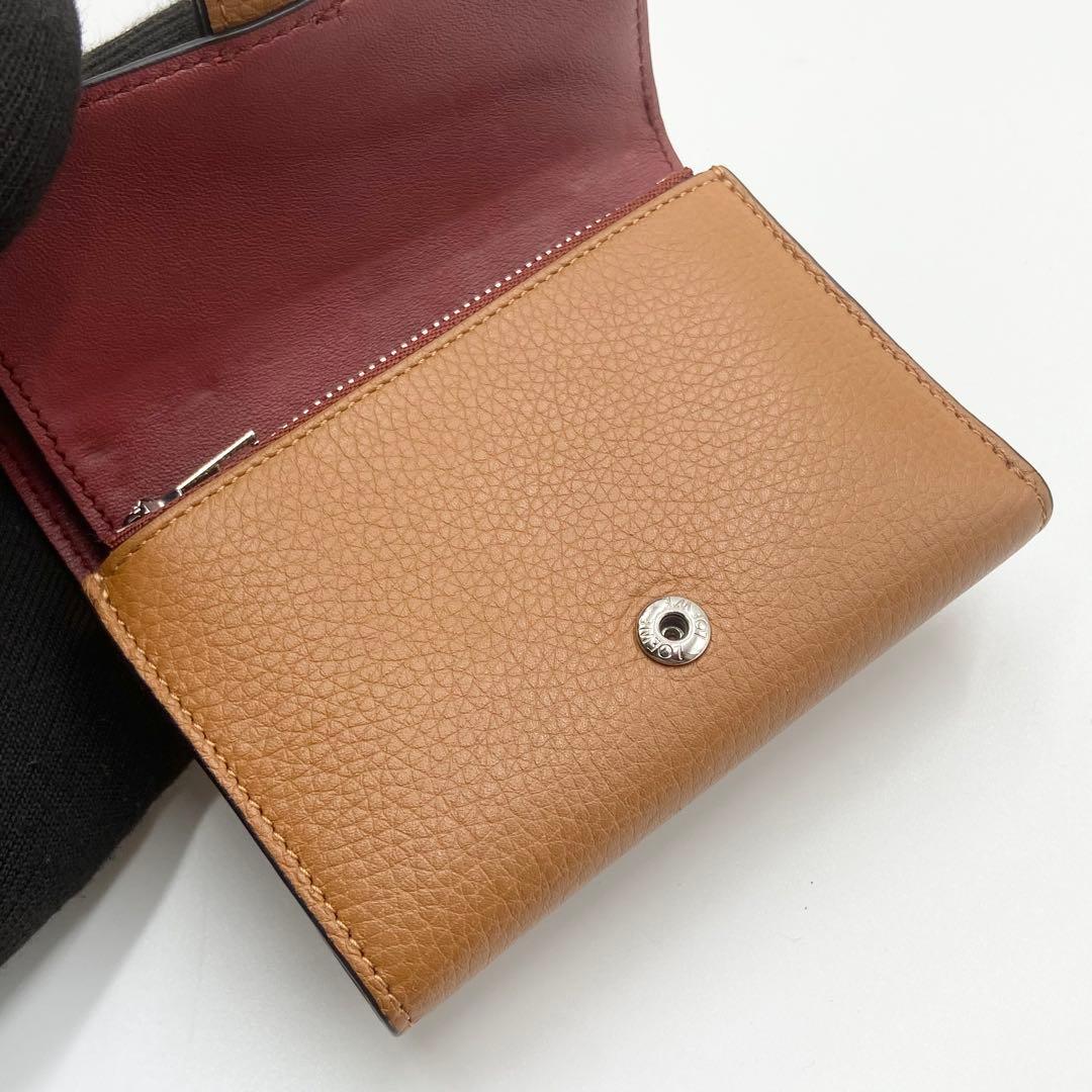 ロエベ　三つ折り財布　スモールバーティカルウォレット　アナグラム　ブラウン
