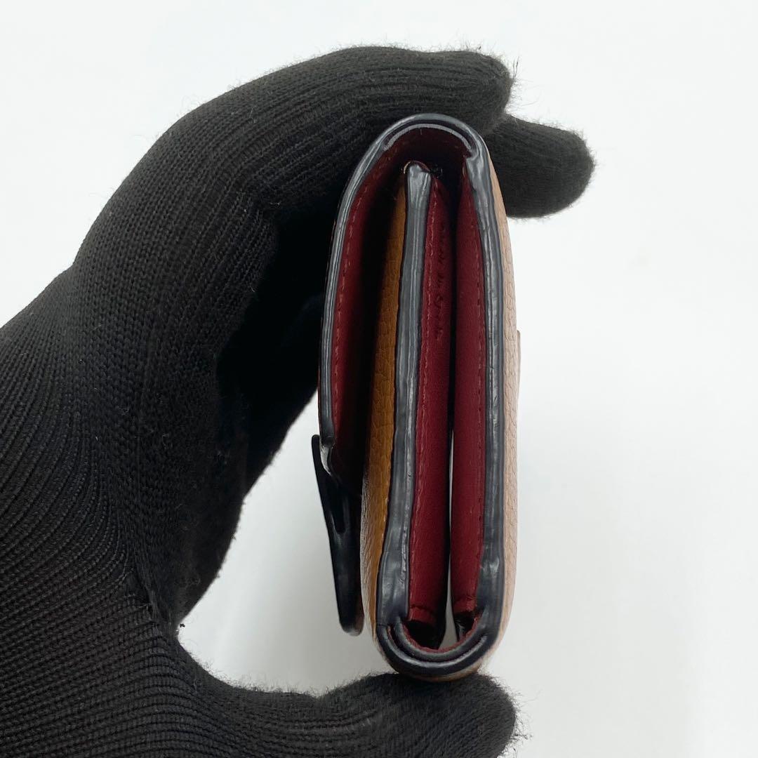 ロエベ　三つ折り財布　スモールバーティカルウォレット　アナグラム　ブラウン