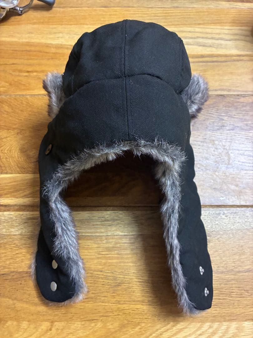 ニューエラ　LARGE 黒 フライトキャップ 耳あて付き