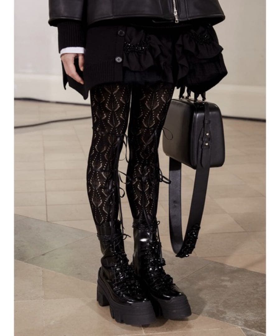 n*】様 Simone Rocha ブラック レース編みタイツ