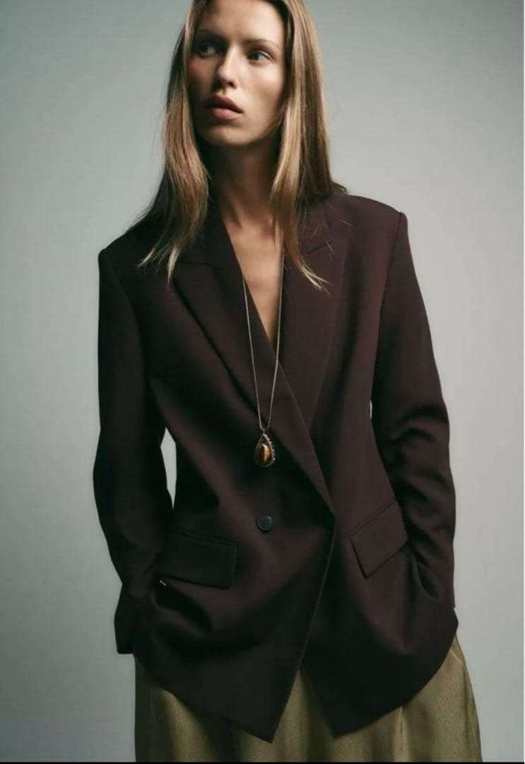 ZARA ブレザー ブラウン xs