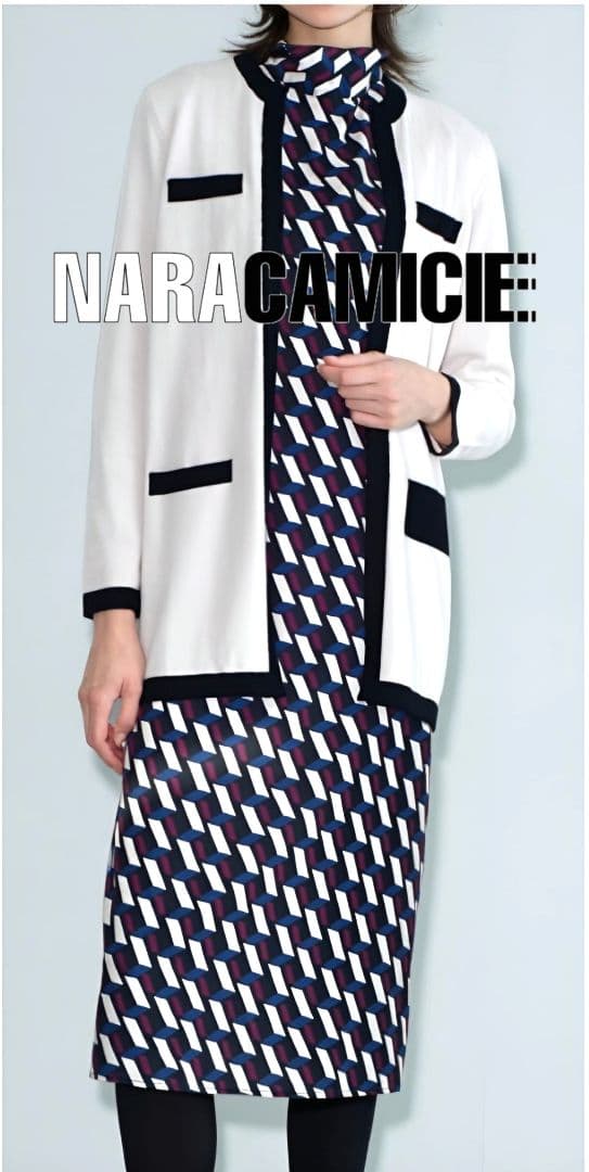 【新品タグ付25300円】ナラカミーチェ♦完売✨幾何柄2WAYワンピース
