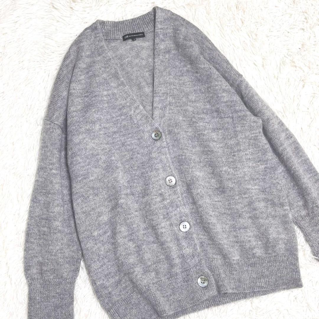 23区 Vネックカーディガン モヘヤ ロングスリーブ ウール混 大きいサイズ