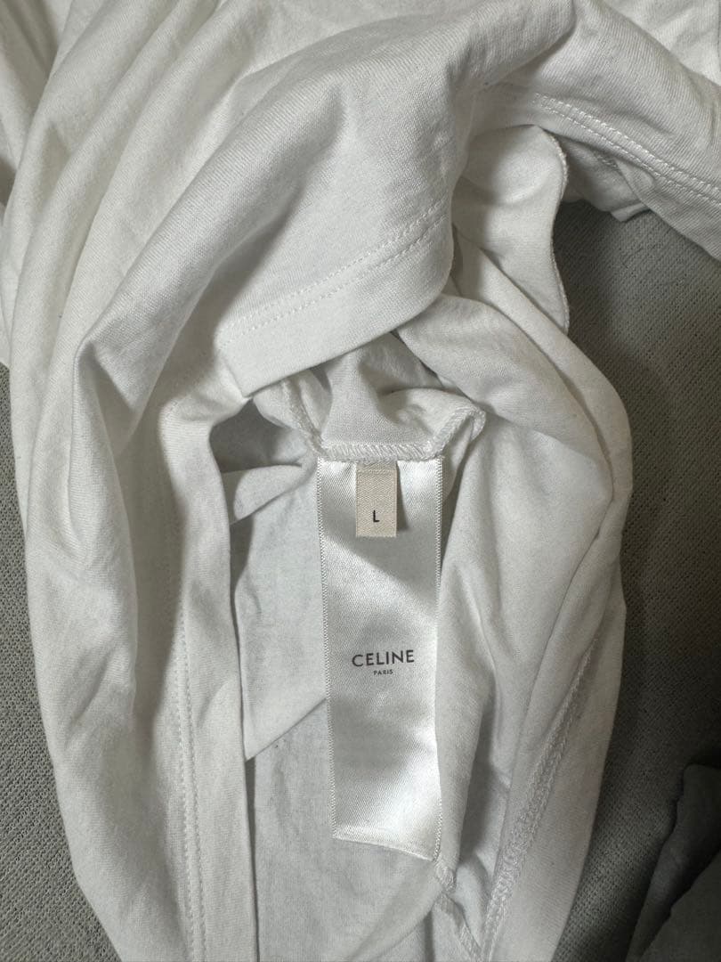 CELINE ホワイト Tシャツ L