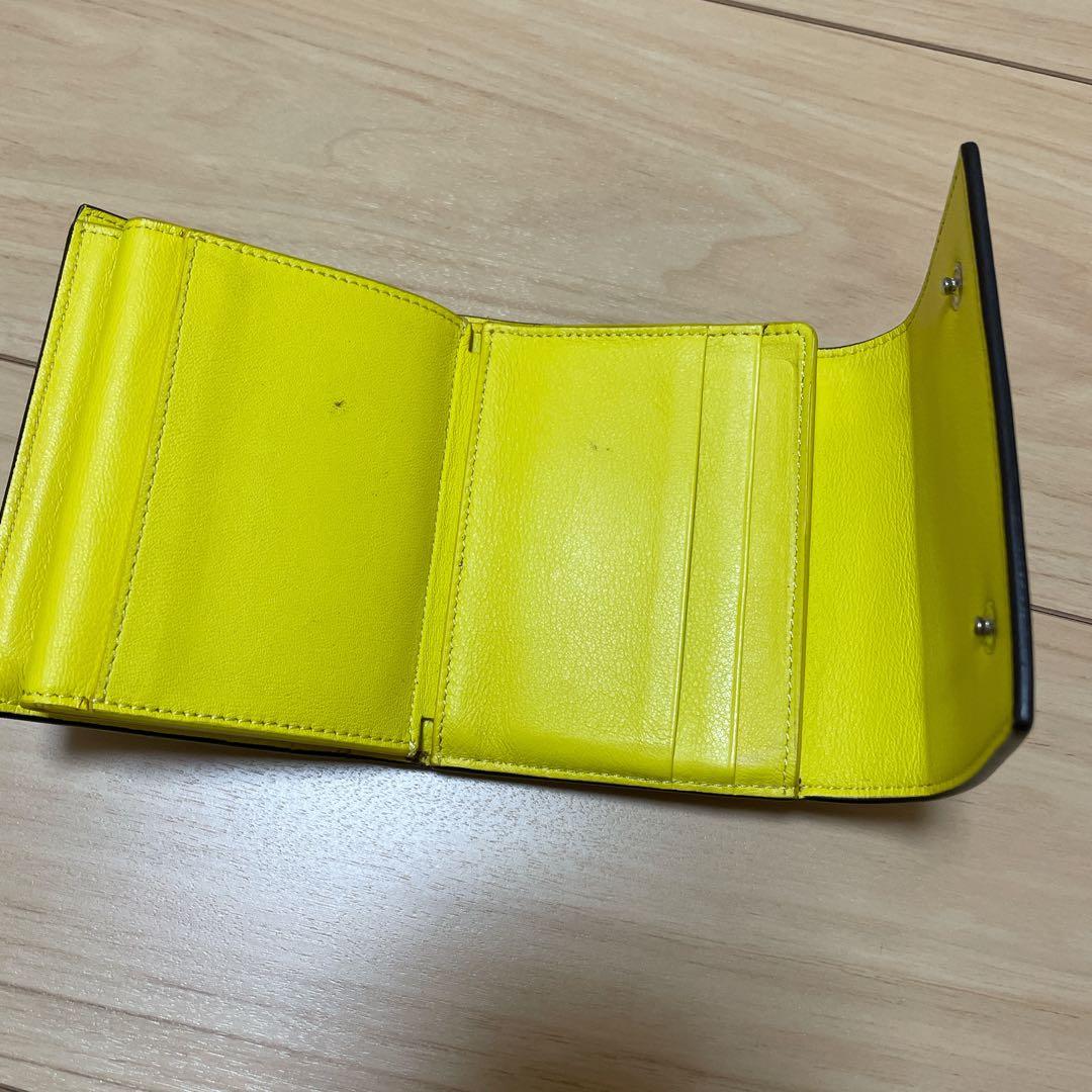 CÉLINE 二つ折り財布 グレー/イエロー 保存袋付き