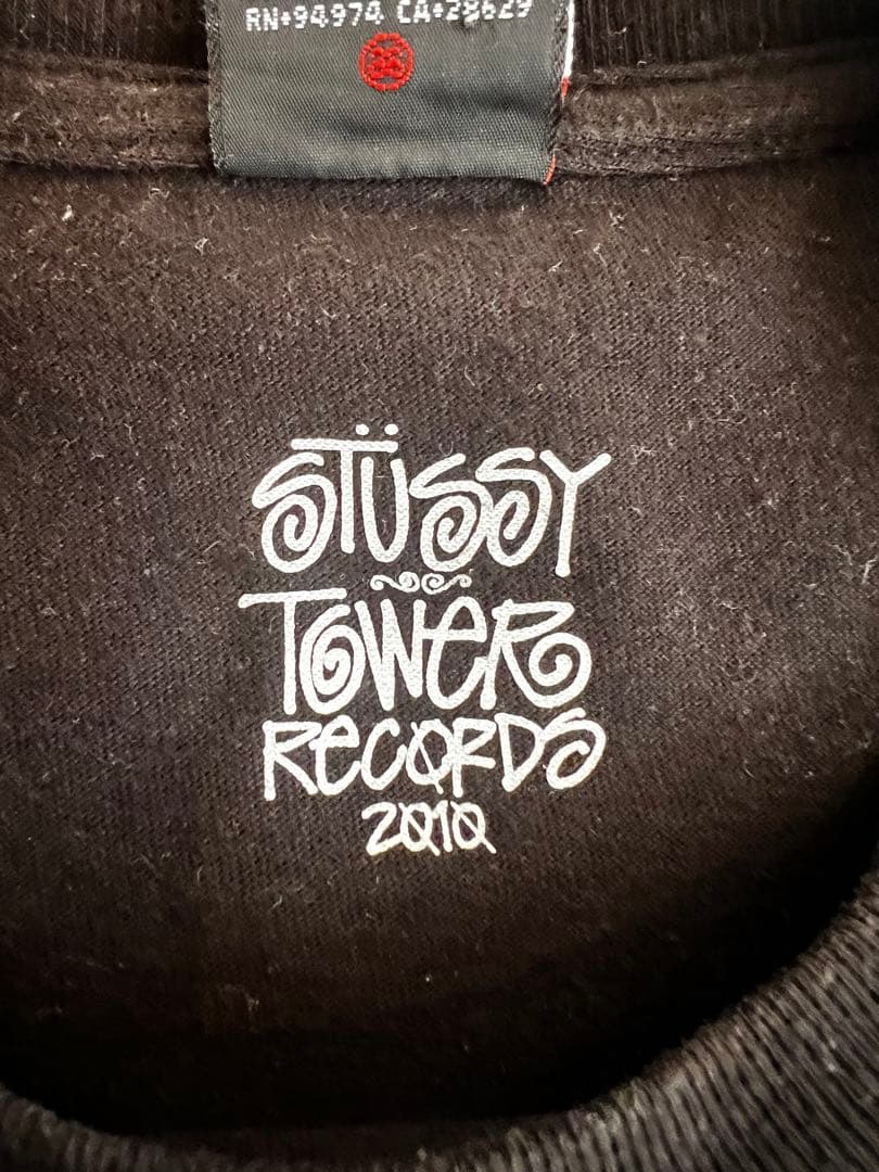 STÜSSY × TOWER RECORDS 2010 黒 L タワレコ コラボ