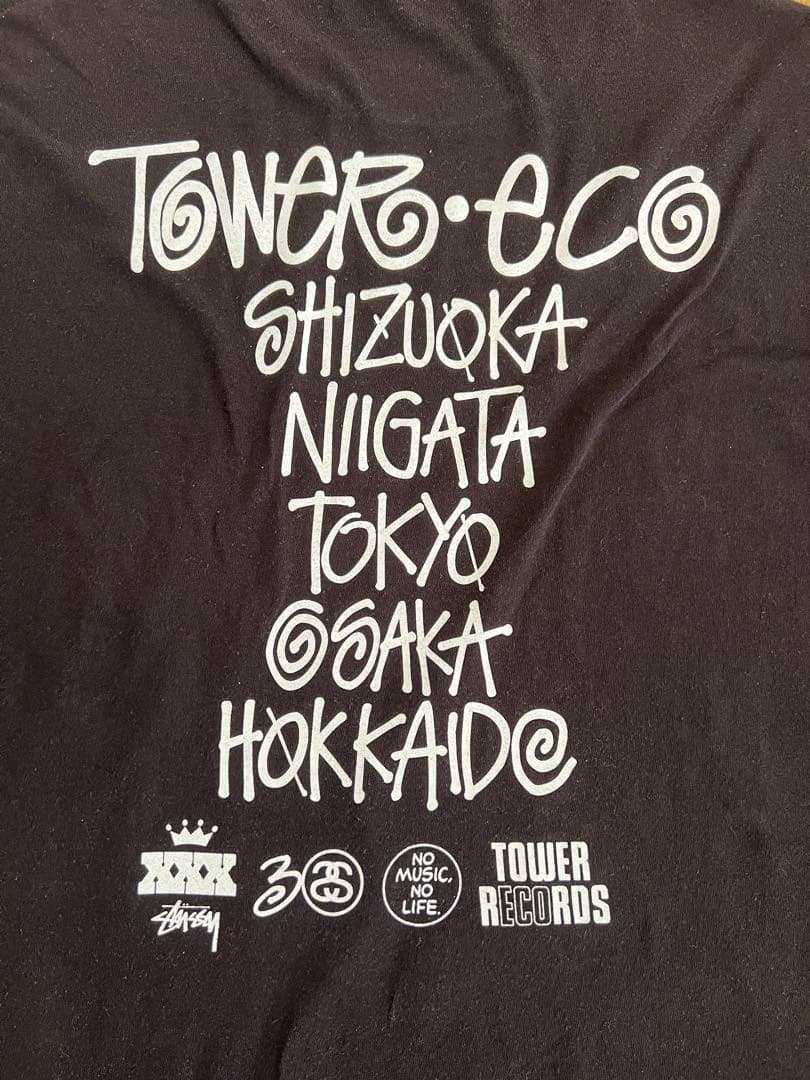 STÜSSY × TOWER RECORDS 2010 黒 L タワレコ コラボ