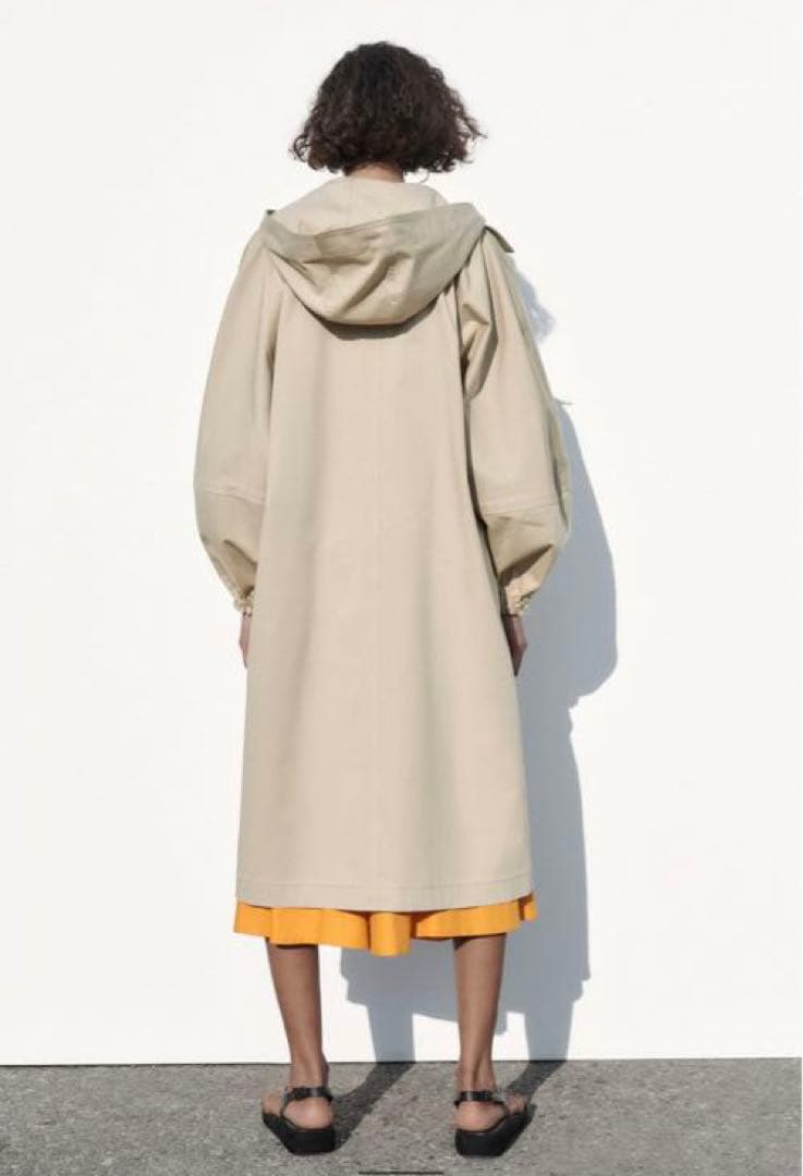 ZARA フード付き オーバーサイズ トレンチコート バルーンスリーブ 新品