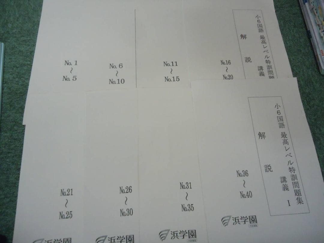 浜学園　 小6　国語　 最高レベル特訓問題集　講義/Ⅰ/Ⅱ2018年度版
