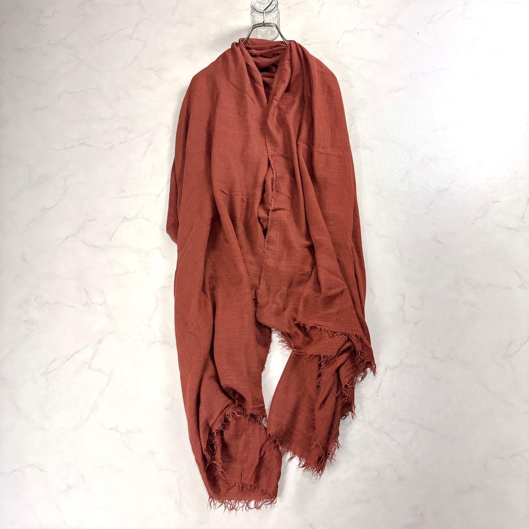 極美品✨ ファリエロサルティ 大判ストール カシミヤ混 テラコッタ イタリア製