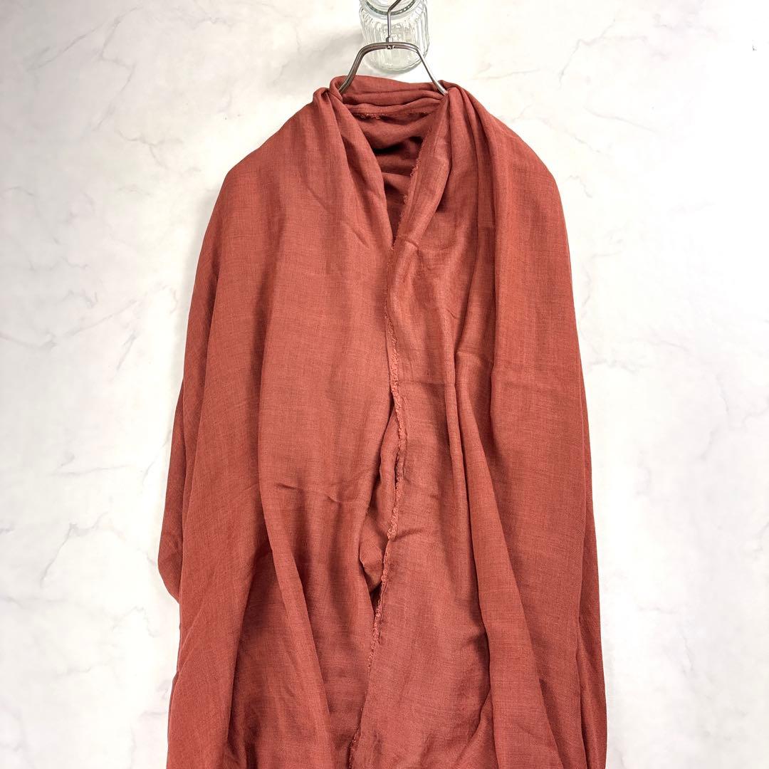 極美品✨ ファリエロサルティ 大判ストール カシミヤ混 テラコッタ イタリア製