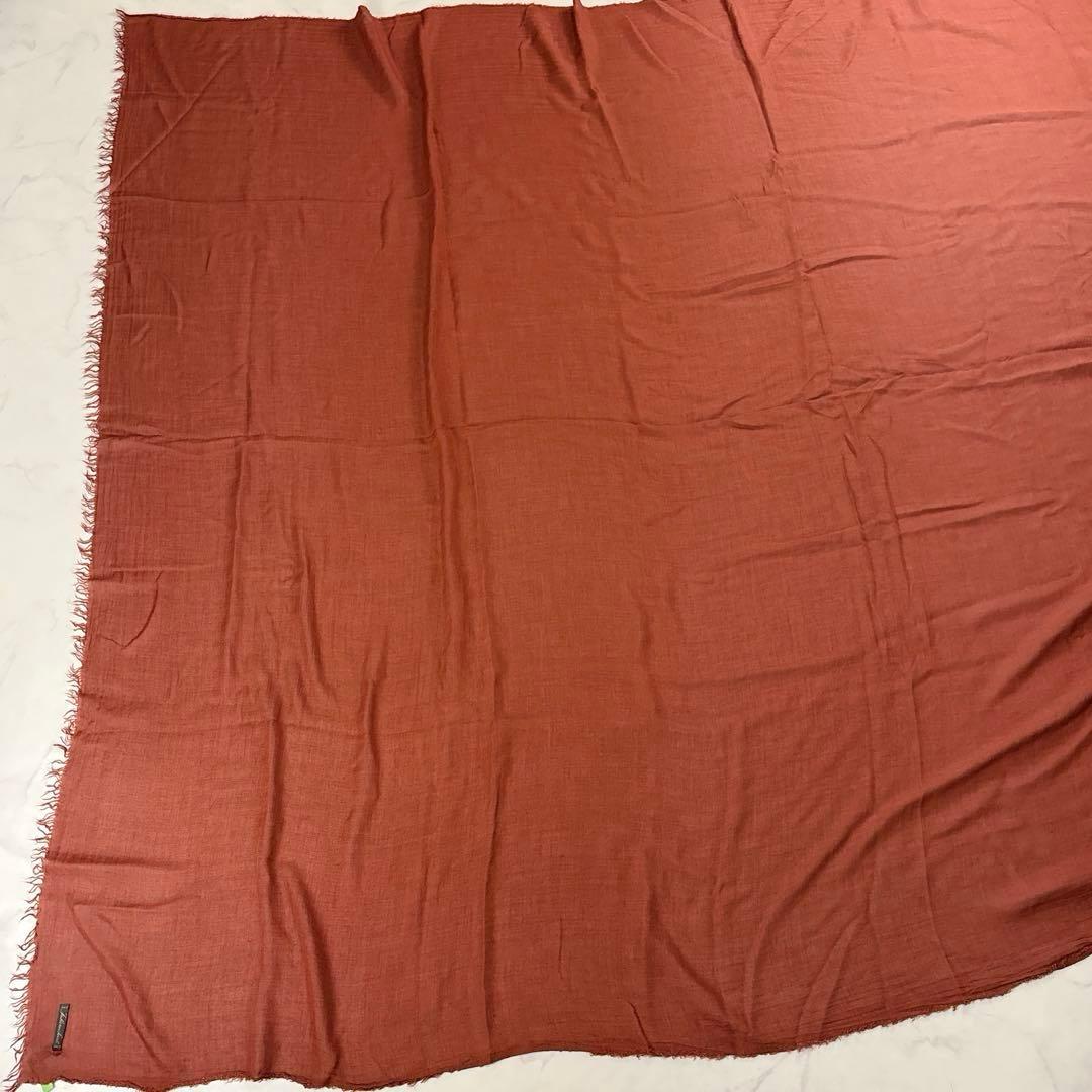 極美品✨ ファリエロサルティ 大判ストール カシミヤ混 テラコッタ イタリア製
