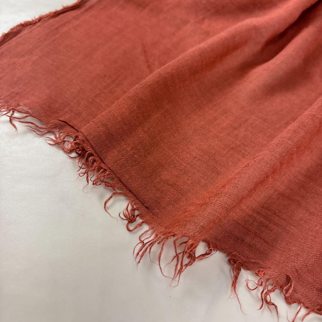 極美品✨ ファリエロサルティ 大判ストール カシミヤ混 テラコッタ イタリア製