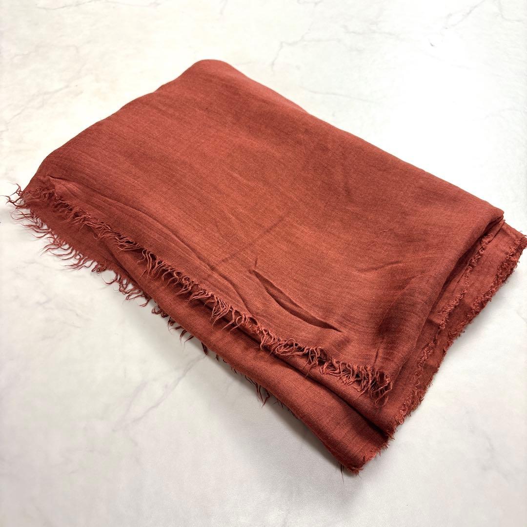 極美品✨ ファリエロサルティ 大判ストール カシミヤ混 テラコッタ イタリア製