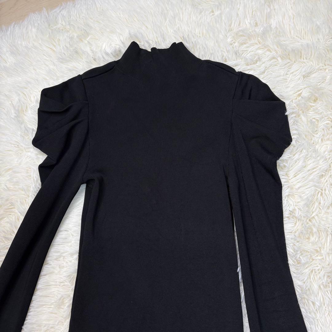 入手困難 alice +olivia 黒リブ編みハイネックニットブラック