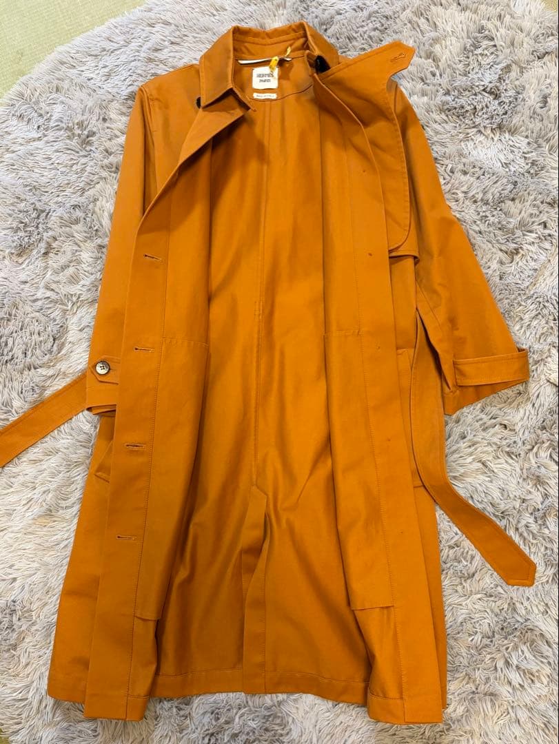 超美品♡HERMES 2020 トレンチコート　オレンジブラウン