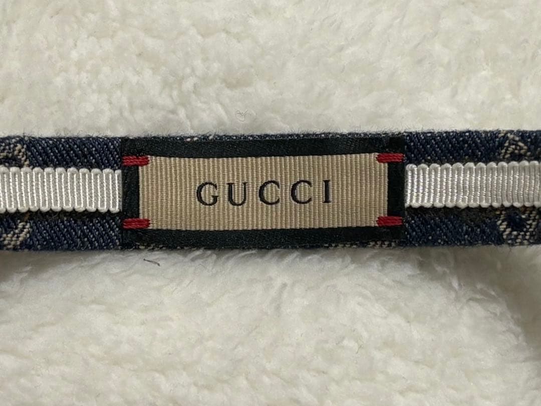 GUCCI ネイビーデニムヘアバンド
