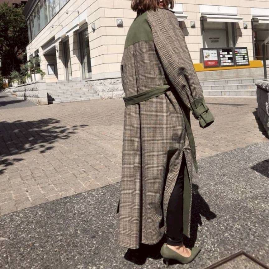 STUDIOUS別注 Ameri リバーシブル マキシ丈 トレンチコート 春秋冬