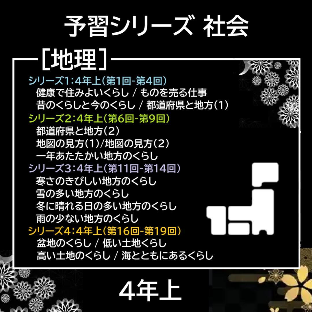 カット済【中学受験】予習シリーズ社会 4年上 (全単元) 地理 暗記カードa