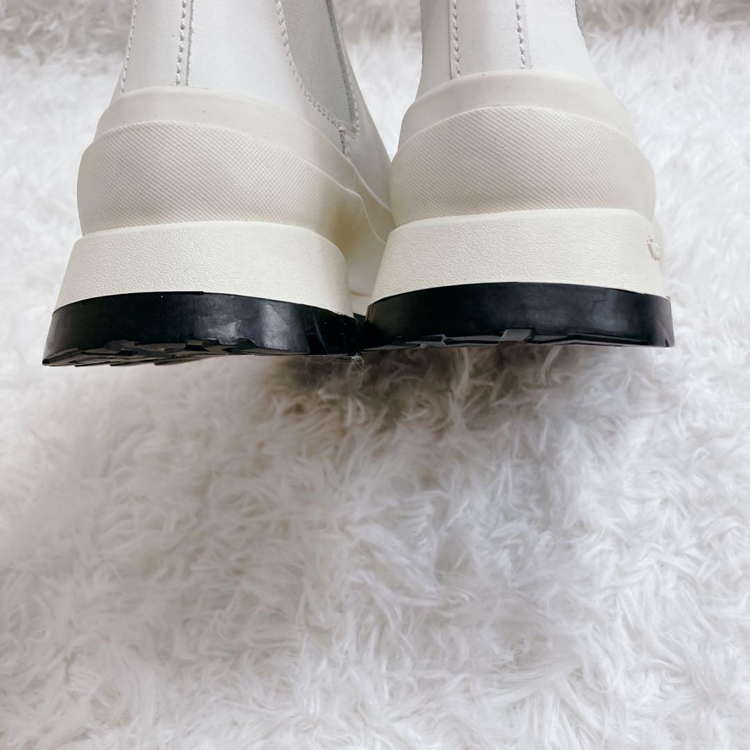 【未使用品】JIL SANDER サイドゴアブーツ 厚底 レザー ホワイト 35