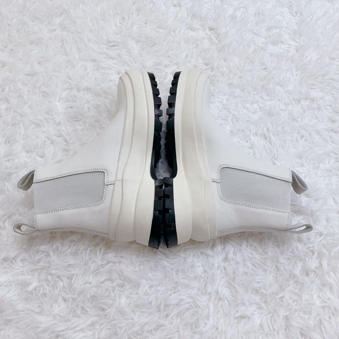 【未使用品】JIL SANDER サイドゴアブーツ 厚底 レザー ホワイト 35