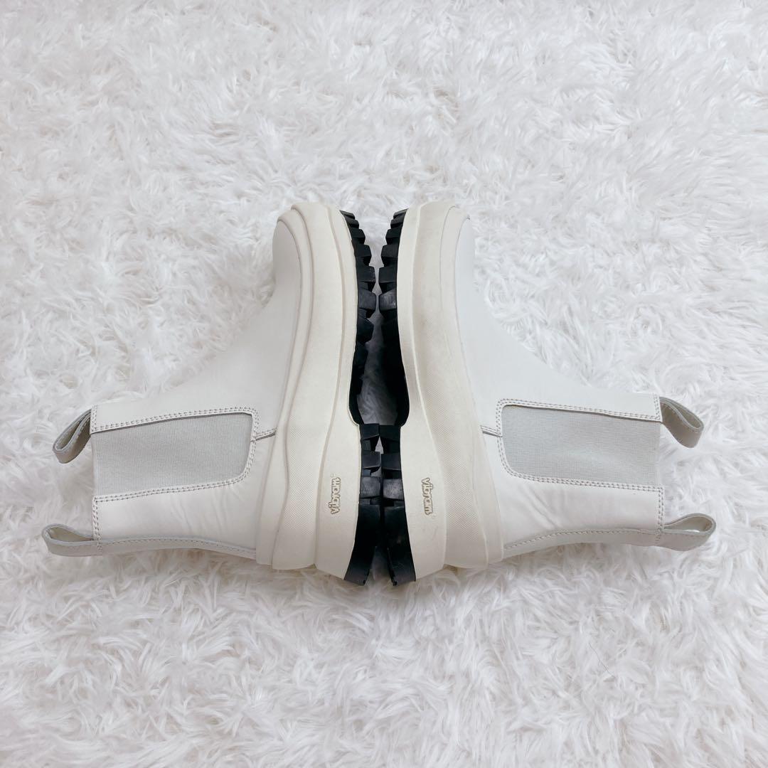 【未使用品】JIL SANDER サイドゴアブーツ 厚底 レザー ホワイト 35