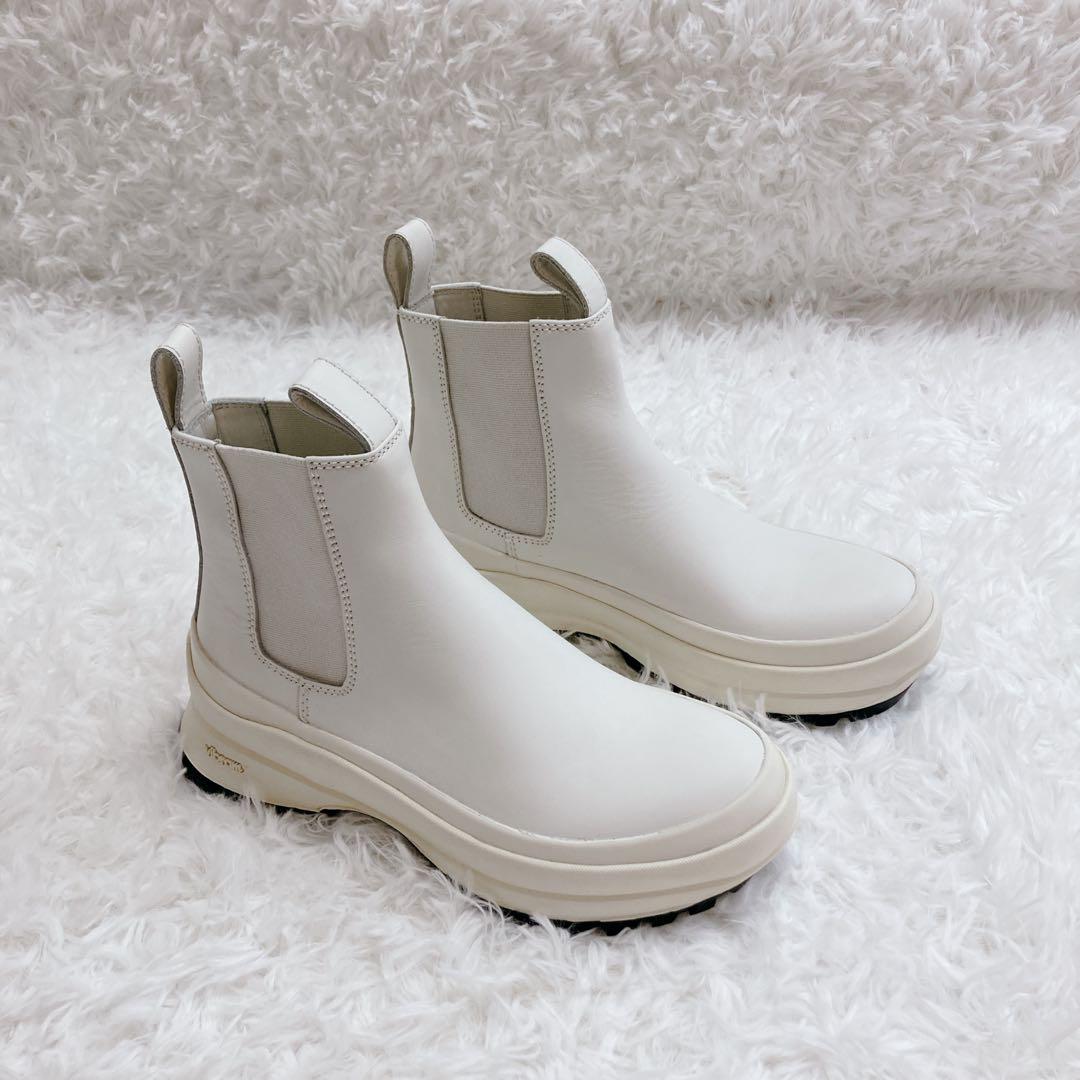 【未使用品】JIL SANDER サイドゴアブーツ 厚底 レザー ホワイト 35