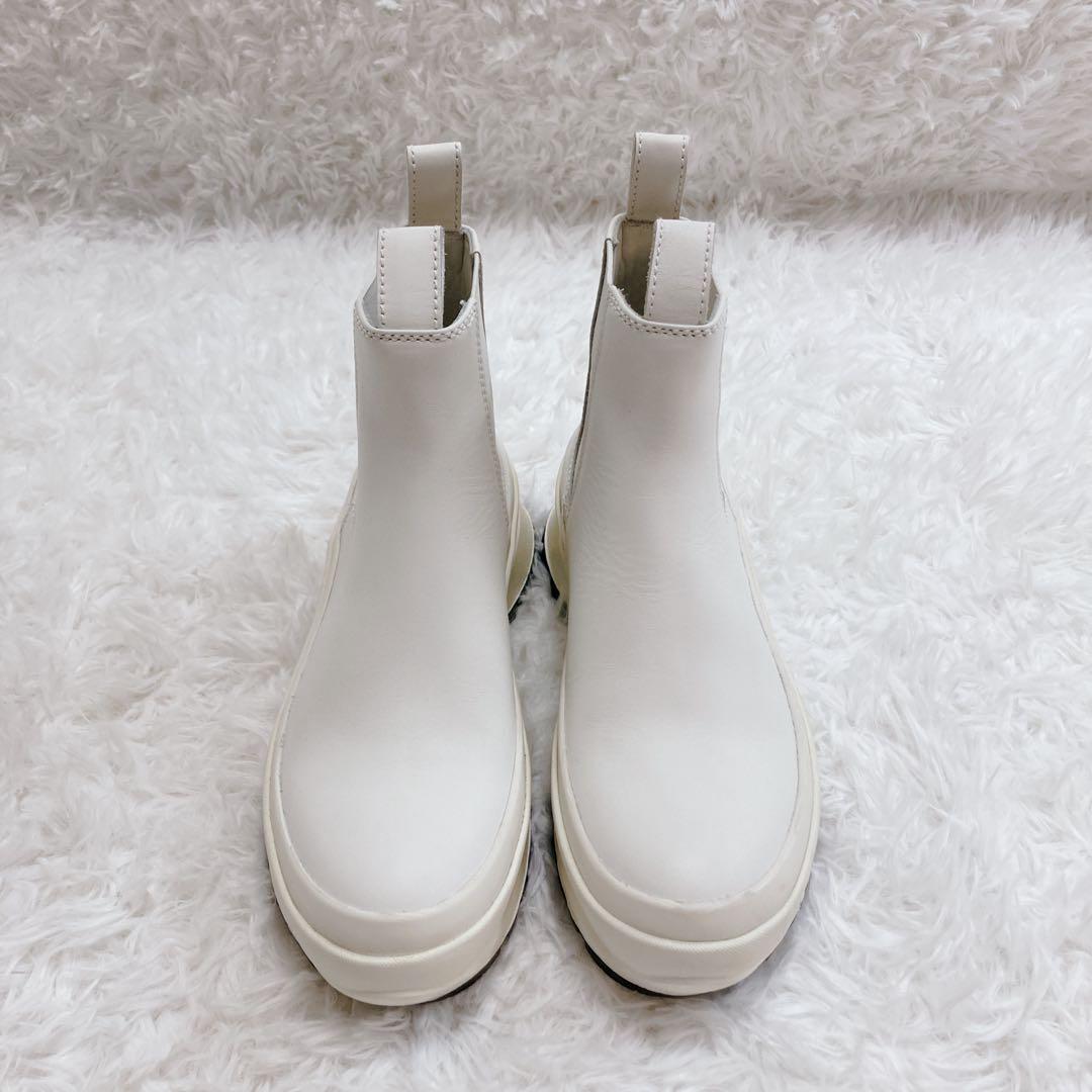 【未使用品】JIL SANDER サイドゴアブーツ 厚底 レザー ホワイト 35