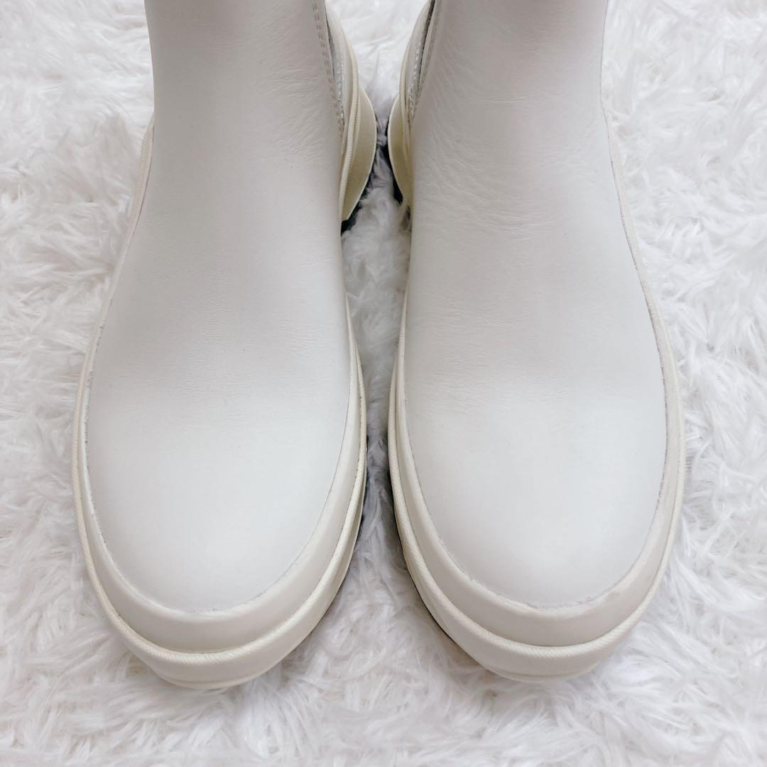【未使用品】JIL SANDER サイドゴアブーツ 厚底 レザー ホワイト 35