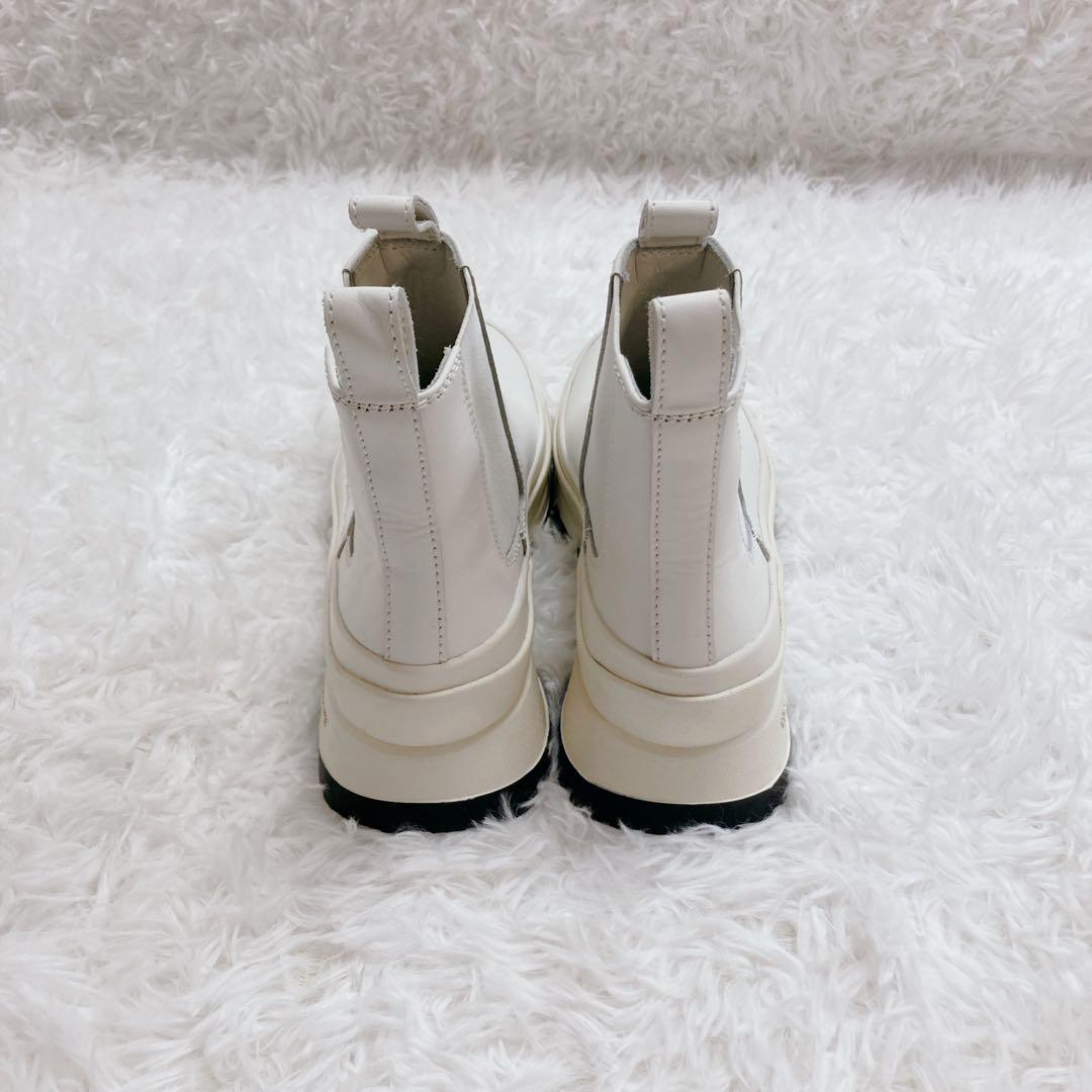【未使用品】JIL SANDER サイドゴアブーツ 厚底 レザー ホワイト 35