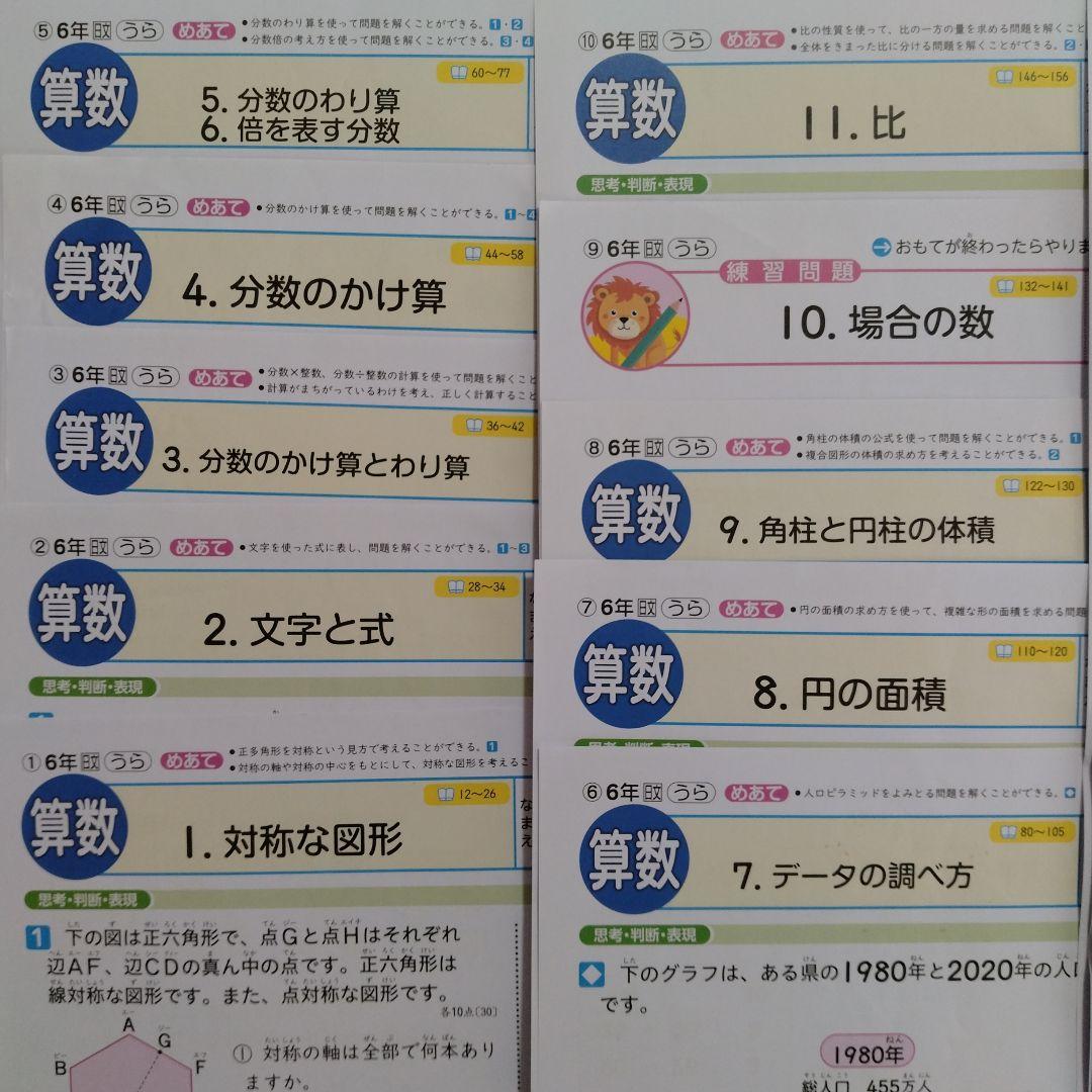 小6 算数　日本文教出版　カラーテスト 令和7年度
