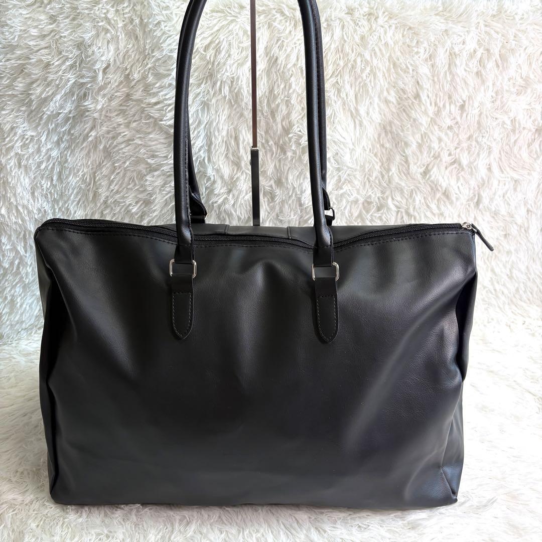 【美品】BEAMS ビジネストート バッグ ゴルフバッグ レザー ブラック A4