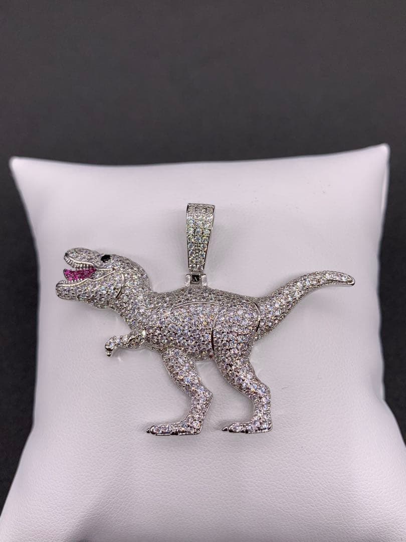 恐竜 ティラノサウルス T REX ジルコニア ブリンブリン ネックレス CZ