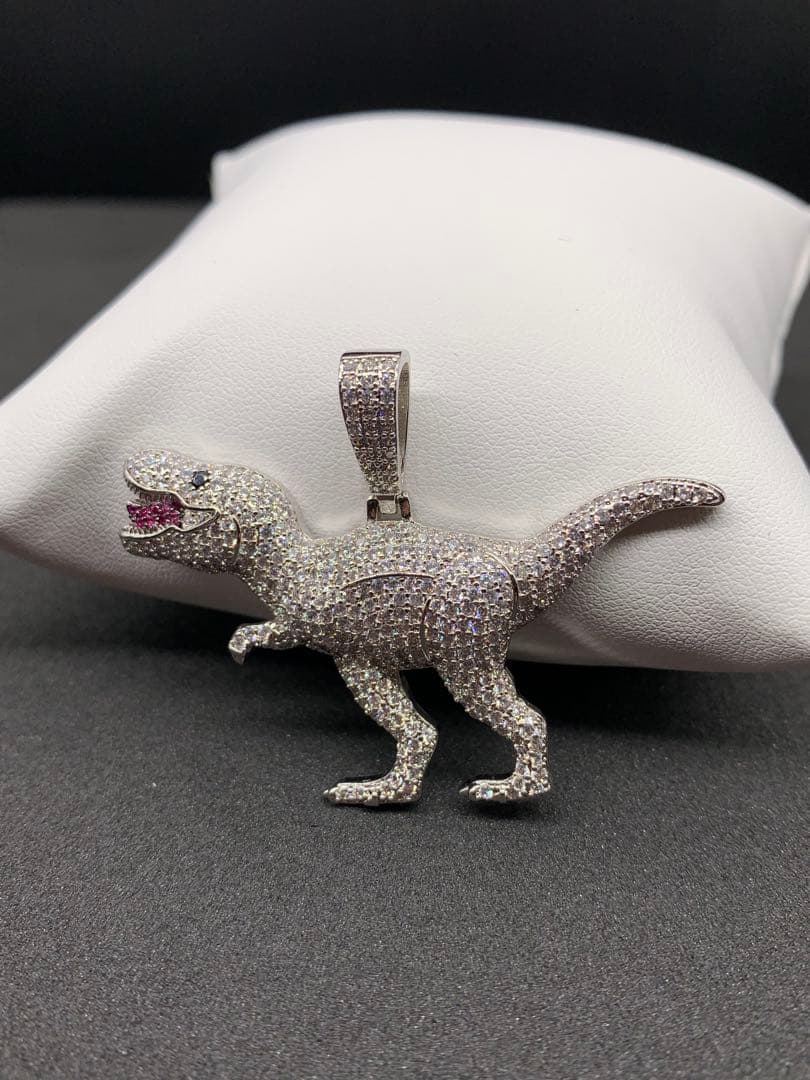 恐竜 ティラノサウルス T REX ジルコニア ブリンブリン ネックレス CZ