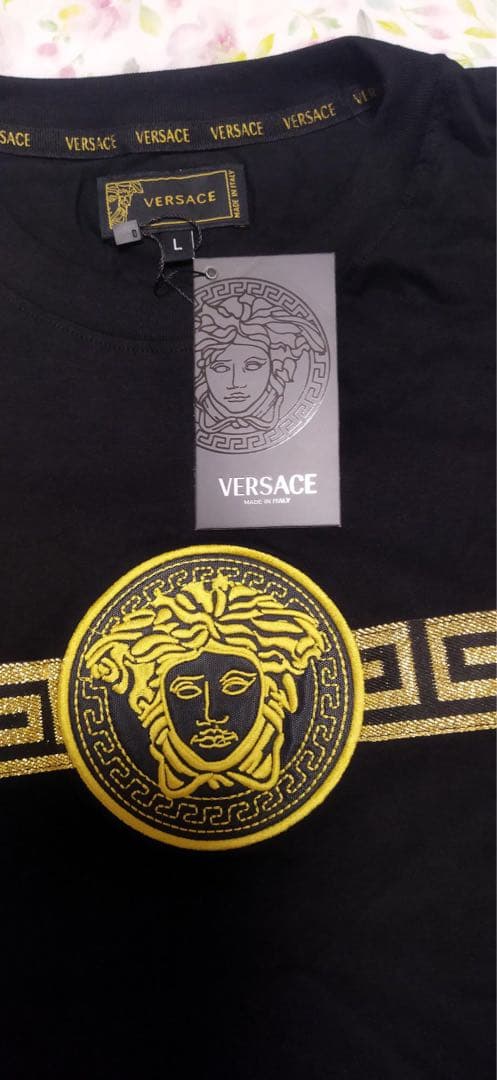 VERSACE ブラック Tシャツ L