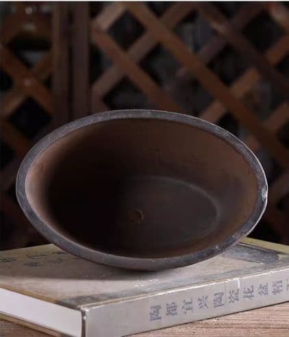 楕円紫砂鉢 盆栽鉢 植木鉢 小品盆栽鉢 大品盆栽鉢