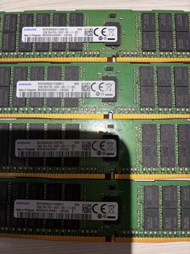 メモリ 16GB×4 64GB PC4-2400T-RA1-11-DC0