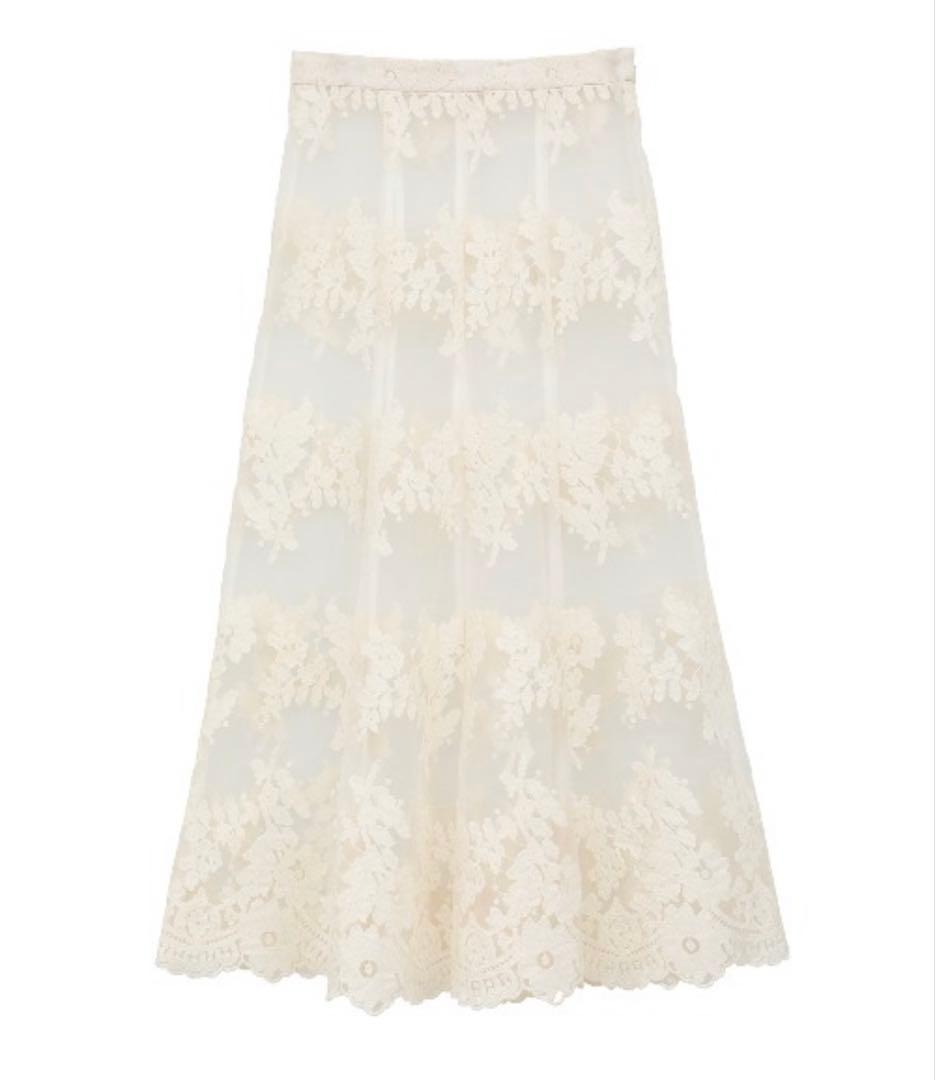CLANE クラネ　シアーフラワーレーススカート