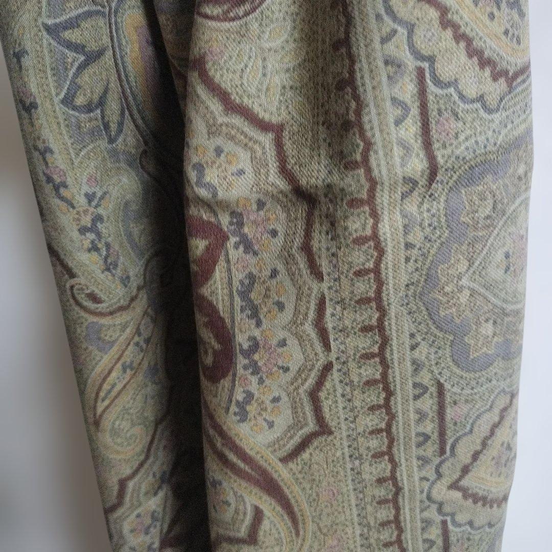 【ETRO】超大判 134×134 ペイズリー大判ショールストール ウールシルク