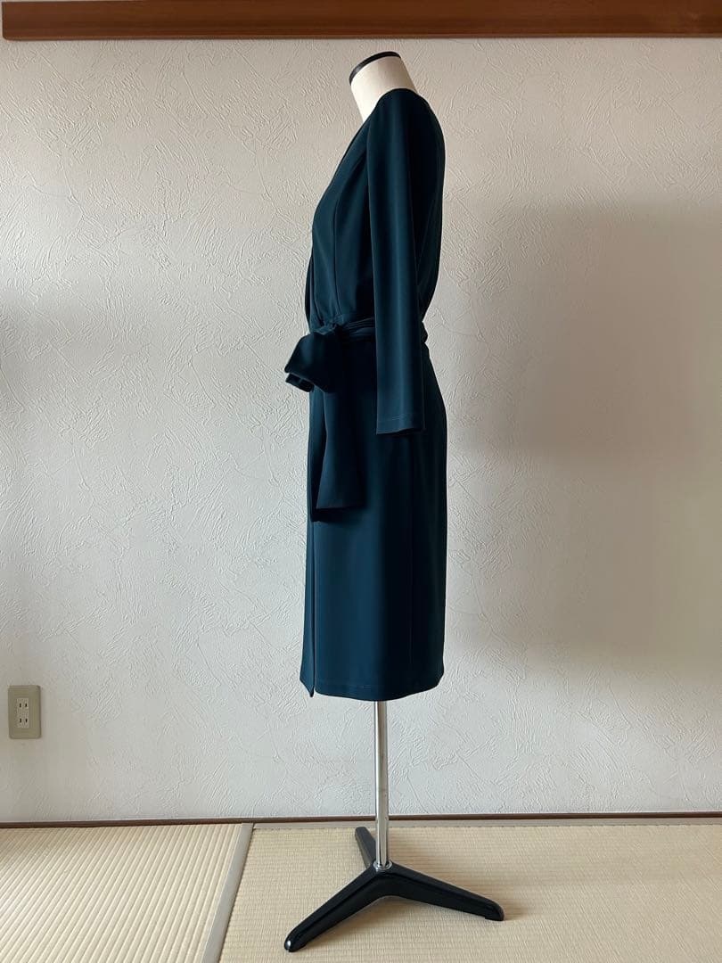Kayme (ケイミー)ダークグリーン ラップスタイル ワンピース