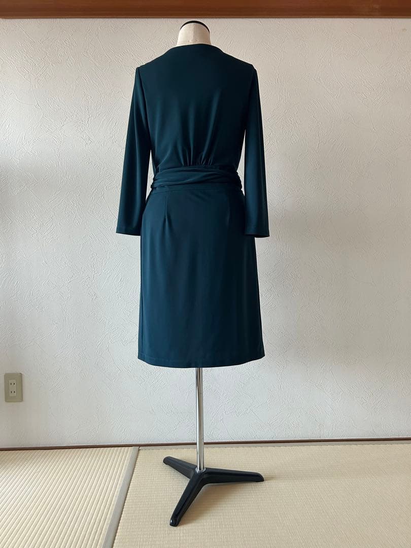 Kayme (ケイミー)ダークグリーン ラップスタイル ワンピース
